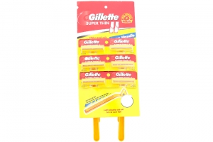 Dao cạo râu Gillette Superthin II cán vàng vỉ 6 cái