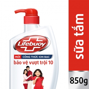 Sữa tắm kháng khuẩn Lifebuoy Bảo vệ vượt trội 10 - chai 850g