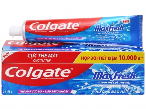 Bộ 2 kem đánh răng Colgate MaxFresh hương bạc hà 350g