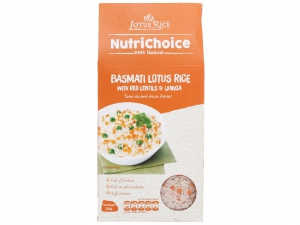 Gạo Hoa Xuân đậu lăng và diêm mạch Lotus Rice NutriChoice hộp 0,5kg