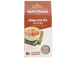 Gạo lứt Jasmine hương lài hạt chia Lotus Rice NutriChoice hộp 0,5kg