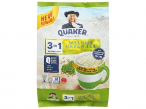 Thức uống yến mạch 3 trong 1 vị trà xanh matcha Quaker bịch 336g