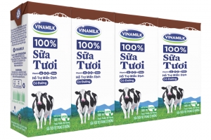 Sữa tươi tiệt trùng Vinamilk 100% Sôcôla - Lốc 4 hộp x 180ml