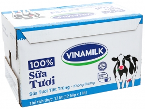 Sữa tiệt trùng Vinamilk không đường 1 lít ( thùng 12 hộp)