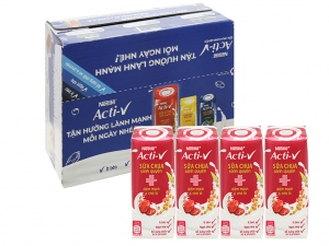 Thùng 24 hộp sữa chua diêm mạch và chà là Nestlé Acti-V 180ml