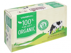 Thùng 48 hộp sữa tươi nguyên chất không đường Vinamilk 100% Organic 180ml