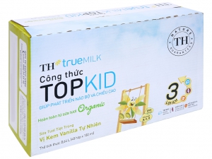 Thùng 48 hộp sữa tươi tiệt trùng kem vanilla tự nhiên TH true MILK Top Kid Organic 180ml