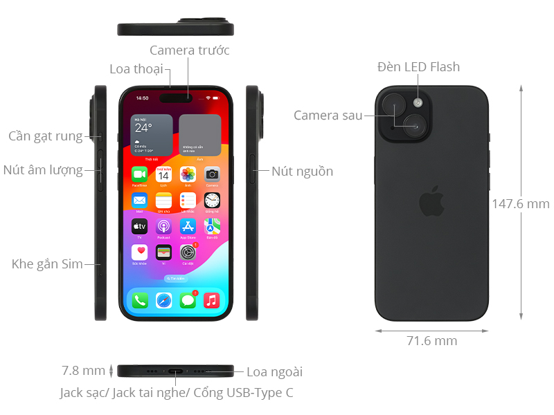 Điện thoại iPhone 15 128GB