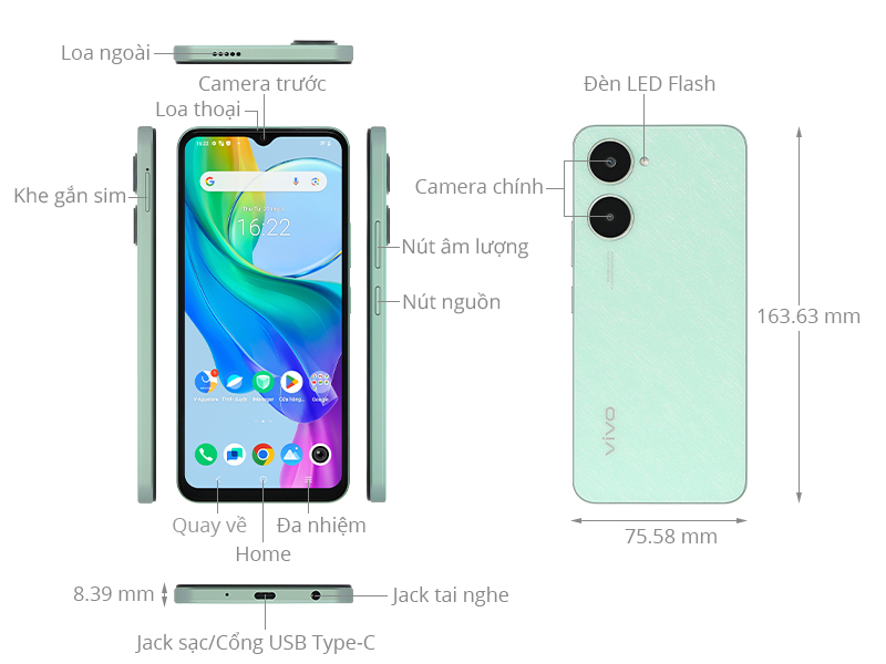 Điện thoại vivo Y03T 4GB/128GB